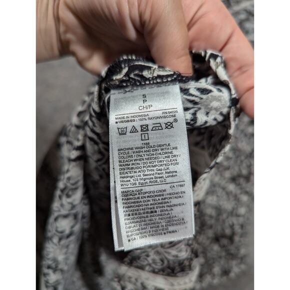 NWT Gap Size Small Cami Dress Pattern Slit Zipper Loose Fit Midi - Picture 10 of 11